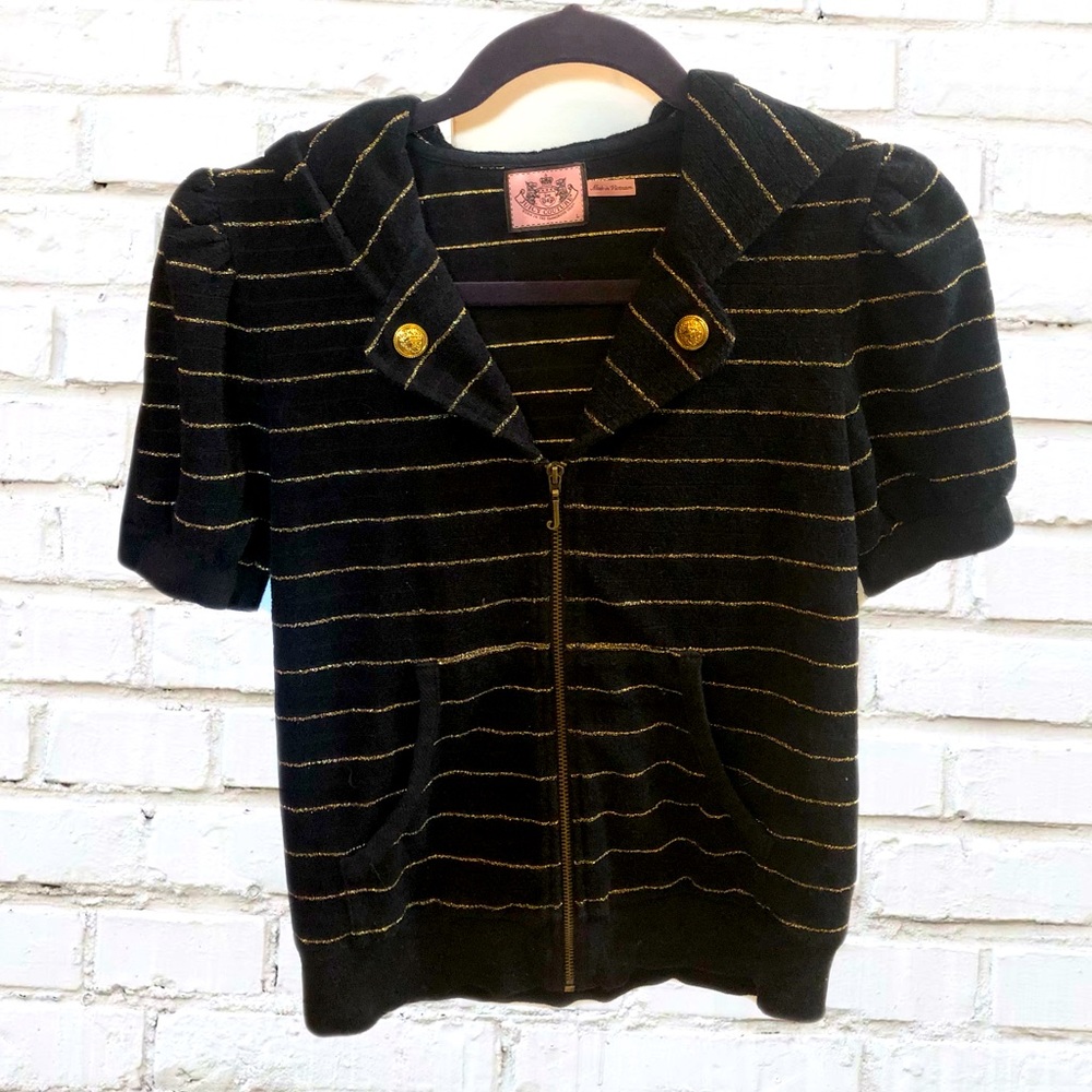 Juicy Couture short sleeve zip up track shirt